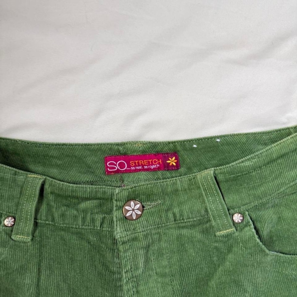 Green corduroy pants  Y2K green corduroy pants SO 26" waist - Picture 5 of 6